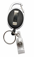 Laden Sie das Bild in den Galerie-Viewer, Leichter Karabiner Schlüsselanhänger in Schwarz, Olivgrün oder etwas edler in Schwarz/Silber, 65cm ausziehbar mit Federeinzug für Schlüssel, Skipass ,ID - Karte, Werkzeug etc – von Kraftfeld | Werkzeughandel - Feldmann
