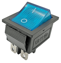 Laden Sie das Bild in den Galerie-Viewer, Schalter KCD4 AN1 AUS, blau, beleuchtet 4 pin / 4 polig, 250 V, 16 A / 125V, 20A – von Kraftfeld | Werkzeughandel - Feldmann
