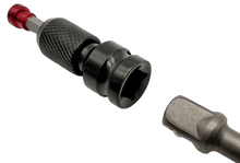 Laden Sie das Bild in den Galerie-Viewer, Schlagschrauber / Ratsche Adapter 1/2 &quot; Zoll auf 1/4 Zoll Innensechskant HEX Bit – von Kraftfeld | Werkzeughandel - Feldmann
