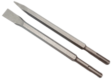 Laden Sie das Bild in den Galerie-Viewer, SDS Plus Profi Meißel Set Flachmeißel 250 x 20mm + Spitzmeißel Meisel in Hülse – von Kraftfeld | Werkzeughandel - Feldmann
