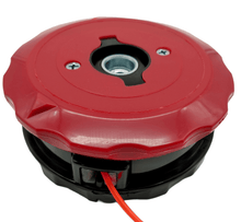 Laden Sie das Bild in den Galerie-Viewer, Universal Trimmerkopf M 10 X Ø 115mm 2,4mm Faden Doppelfadenkopf für Freischneider, Motorsense – von Kraftfeld | Werkzeughandel - Feldmann
