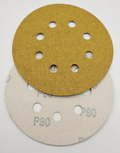 Laden Sie das Bild in den Galerie-Viewer, 125 mm Kraftfeld Klett Schleifscheiben Korn 80,120,240 Schleifpapier Exzenterschleifer Pad – von Kraftfeld | Werkzeughandel - Feldmann
