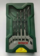 Laden Sie das Bild in den Galerie-Viewer, Bosch X LINE Holzbohrer Set 7 tlg Bohrerkassette Holz Bohrer 3,4,5,6,7,8,10 mm