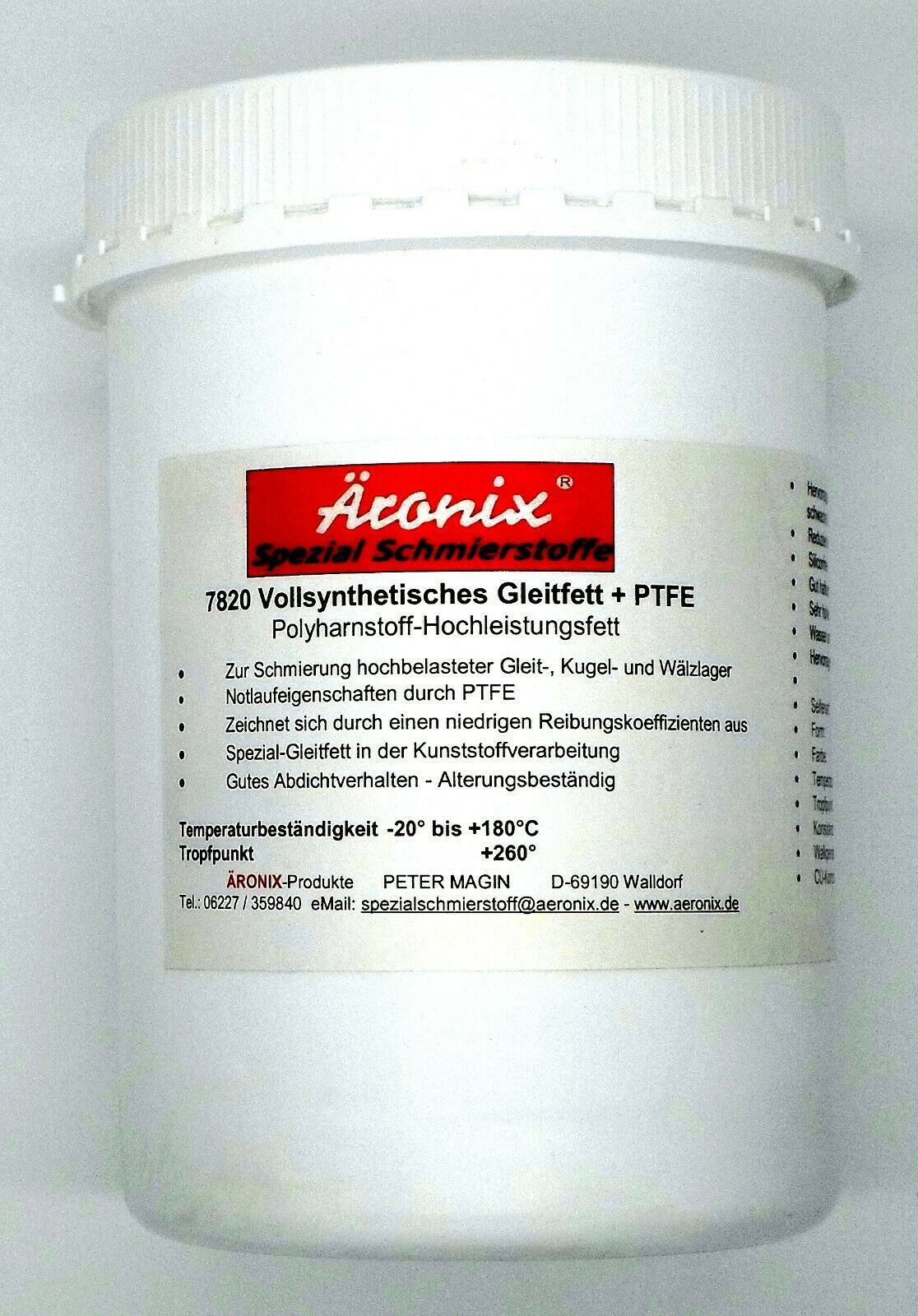 89€/Kg) 500g Äronix Polyharnstoff + PTFE Hochleistungs Lager Fett  synthetisch