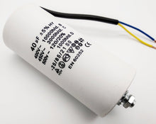 Laden Sie das Bild in den Galerie-Viewer, Kondensator bis 500V~ AC 8,10,12,14,16,20,25,35,40,45 µF uf mit Kabel + Gewinde Motorkondensator,Anlaufkondensator,Starterkondensator,Betriebskondensator – von Kraftfeld | Werkzeughandel - Feldmann
